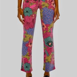 MOTHER Patch Pocket Insider Flood Jeans in Psychic Floral 28
